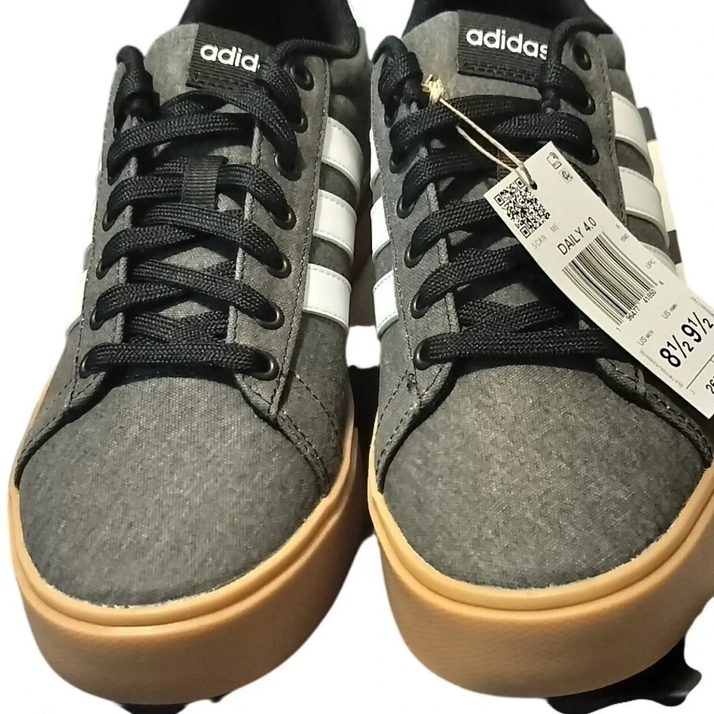 NIB‎ Adidas Daily 40 Men's Size 8.5 M 9.5 W Charcoal Gum Sole Lace Up